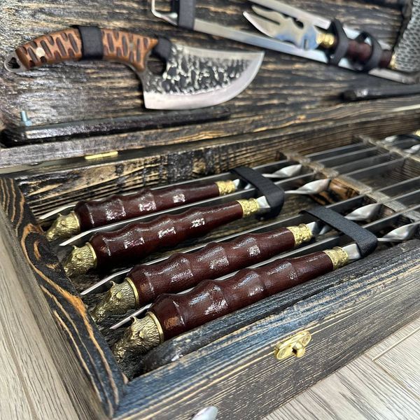 Набір шампурів у дерев'яному кейсі - Кабан К - 34 фото